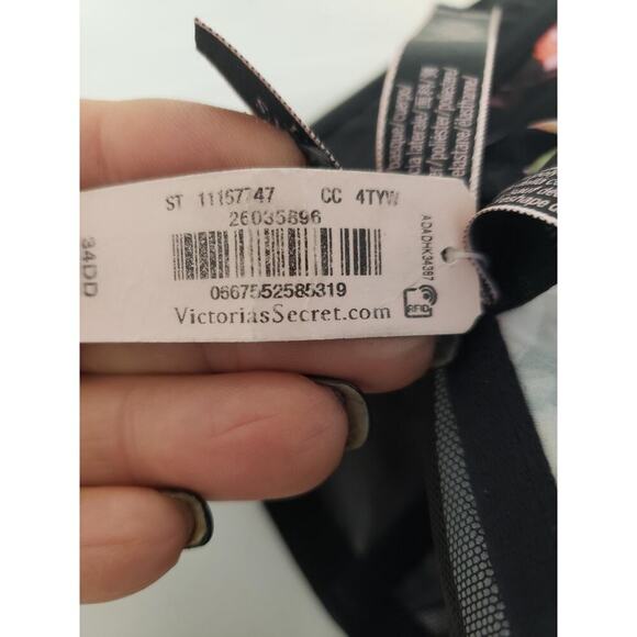Victoria's Secret NWT Bustier Corset Top 34DD Black Floral Strappy Lace Trim - Picture 12 of 16